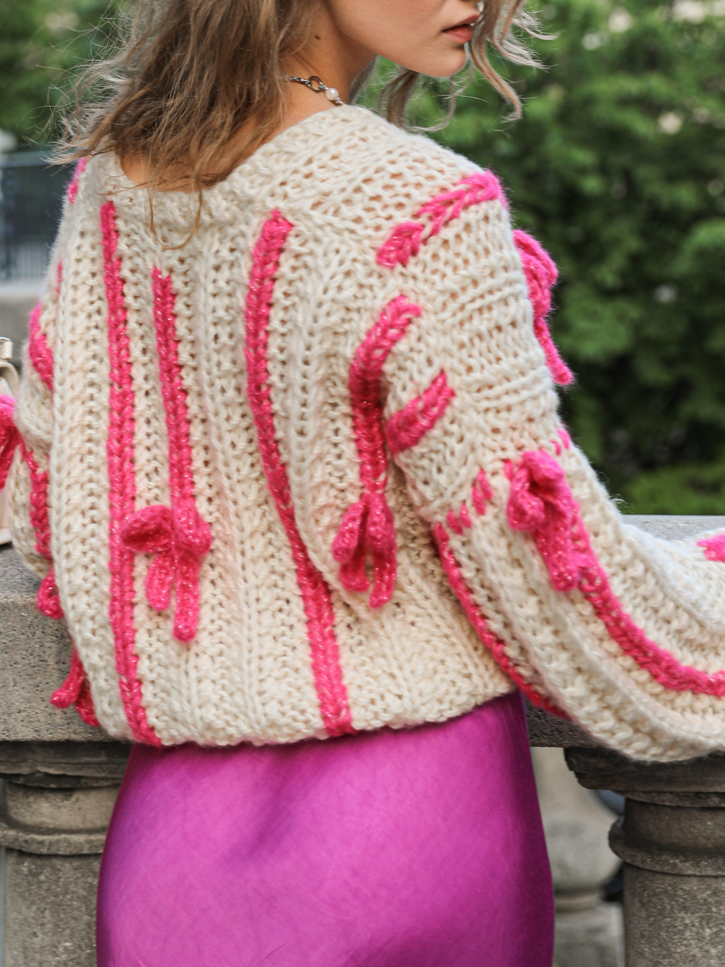 "Lili" Pull rose pour fille