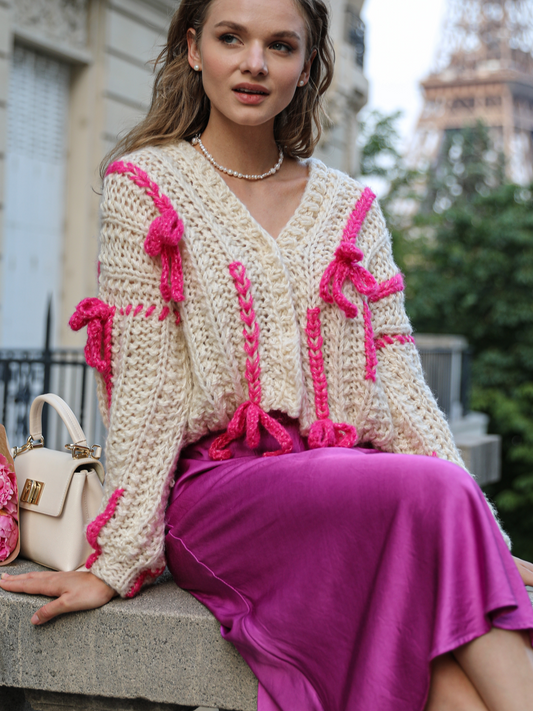 "Lili" Pull rose pour fille